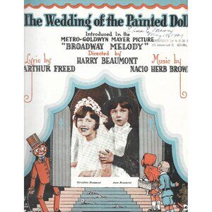 1929 Wedding of the Painted Doll Sheet Music Broadway Melody MGM Film